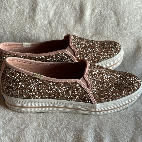 Like new Kate Spade x Keds rose gold glitter slip-on sneakers - Picture 2 of 6